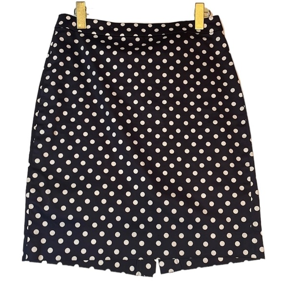 j.crew Polka Dot mini skirt in navy & white | size 4 - Picture 1 of 9